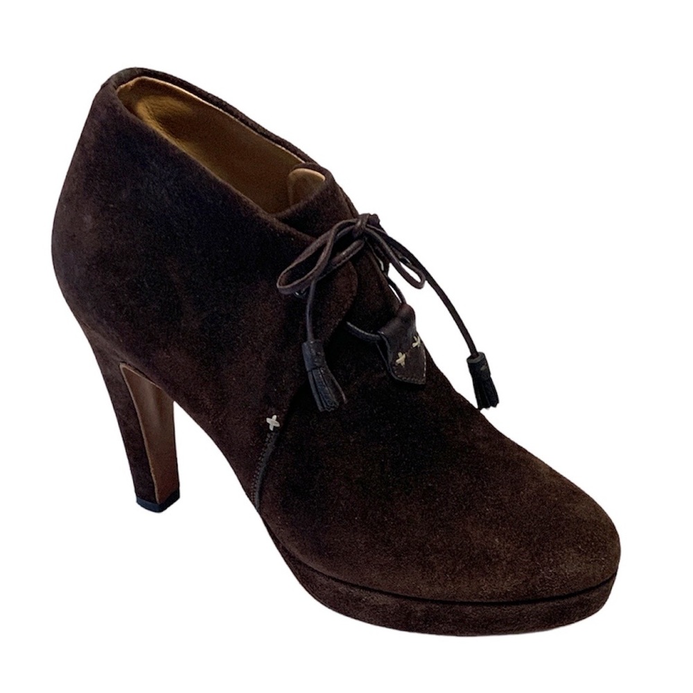RAG & BONE Chocolate Brown Lovell Suede & Leather Lace Up Ankle Boots | EU 40